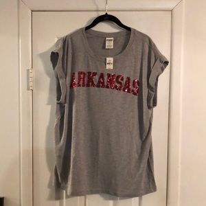 NWT Vs Pink Sequin Razorbacks Shirt
